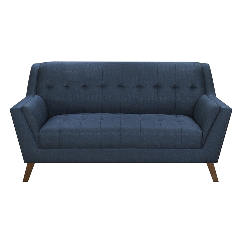 Wallace & Bay Browning Mid-Century Loveseat in Blue
