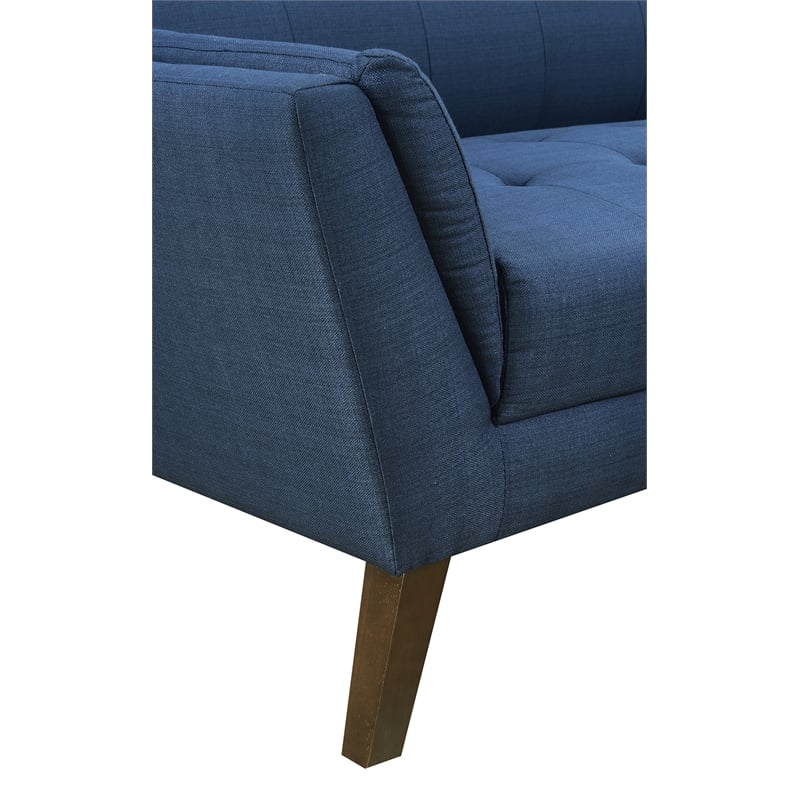 Wallace & Bay Browning Mid-Century Loveseat in Blue