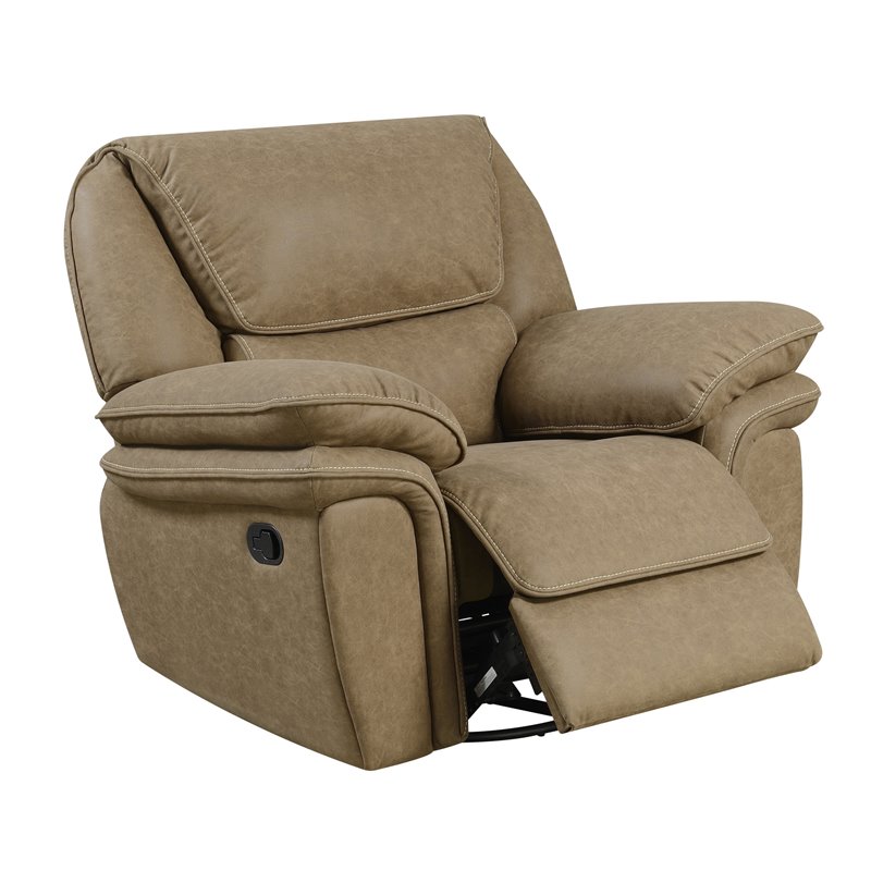 Wallace & Bay Baker Swivel Recliner Glider with Recline Motion in Pecan ...