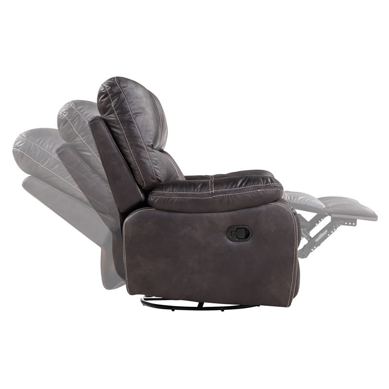 Wallace & Bay Hooper Swivel Gliding Recliner in Gray