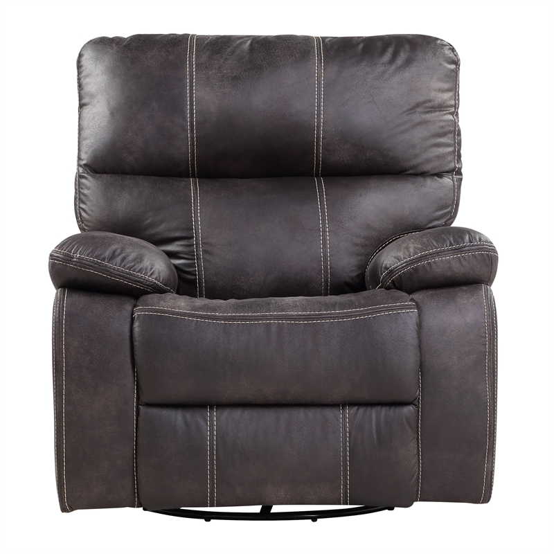 Wallace & Bay Hooper Swivel Gliding Recliner in Gray