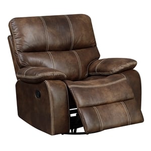Wallace & Bay Hooper Contemporary Swivel Gliding Recliner in Brown