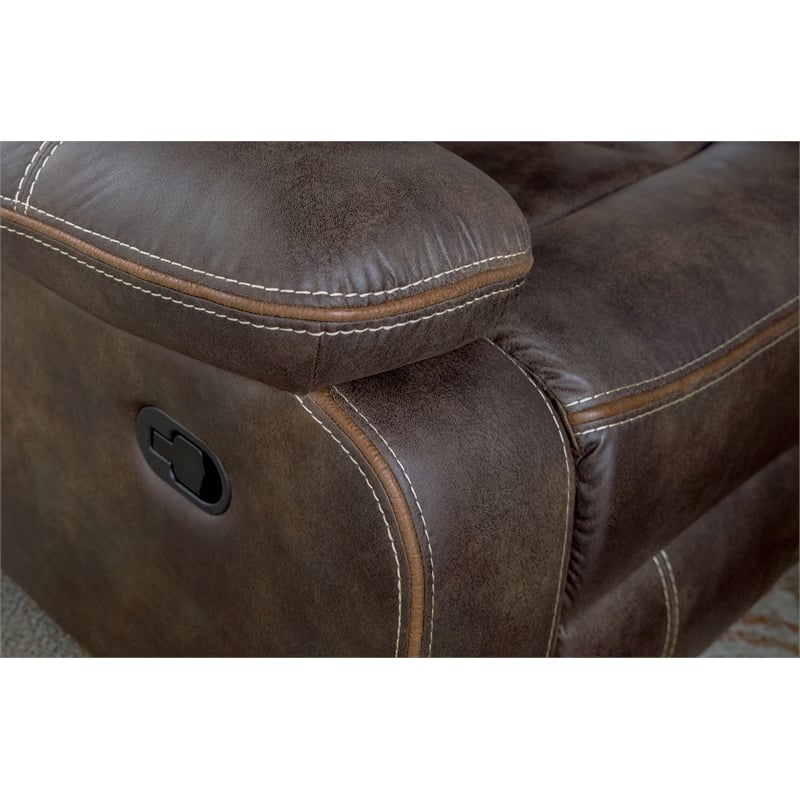 Wallace & Bay Hooper Contemporary Swivel Gliding Recliner in Brown