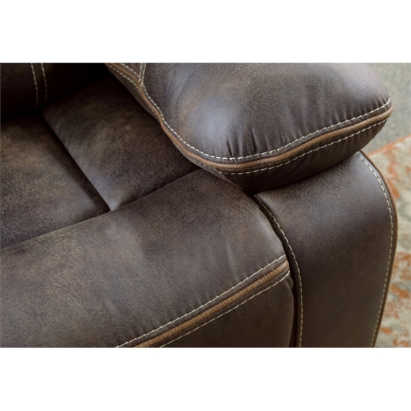 Wallace & Bay Hooper Contemporary Swivel Gliding Recliner in Brown