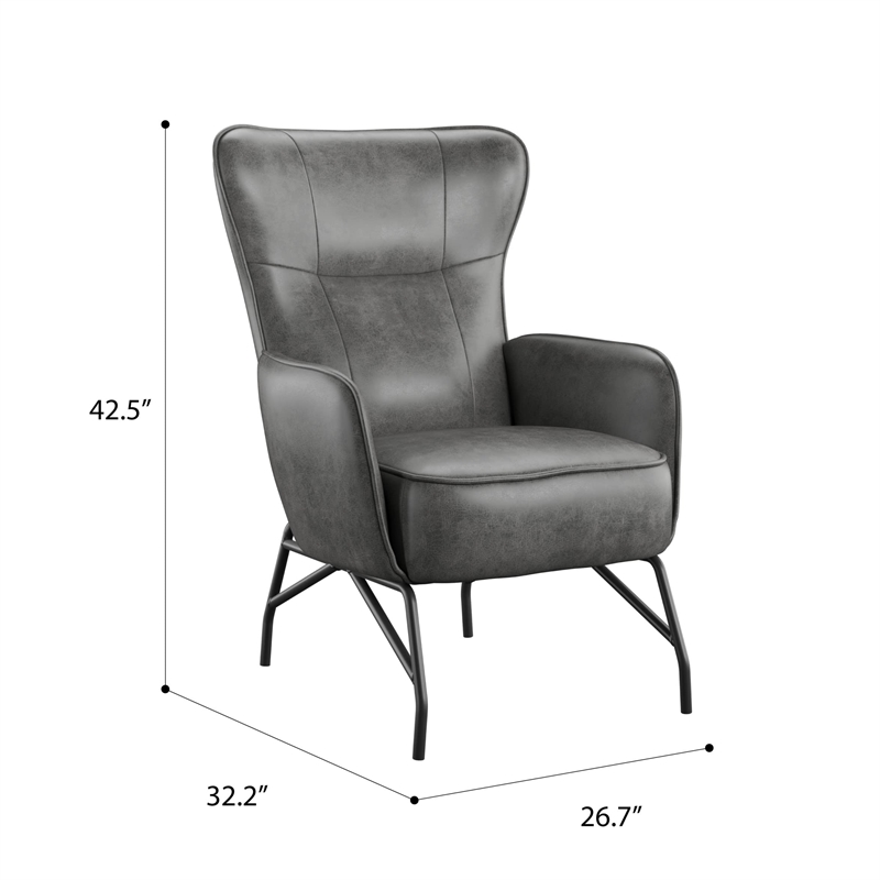 Wallace & Bay Graham Contemporary Accent Chair in Gray