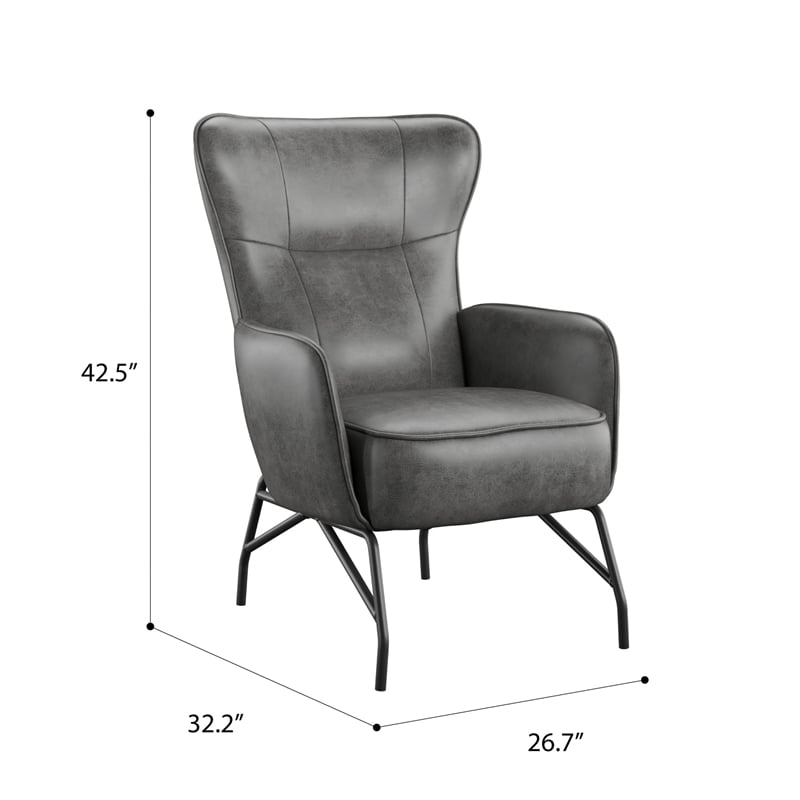 Wallace & Bay Graham Contemporary Accent Chair in Gray