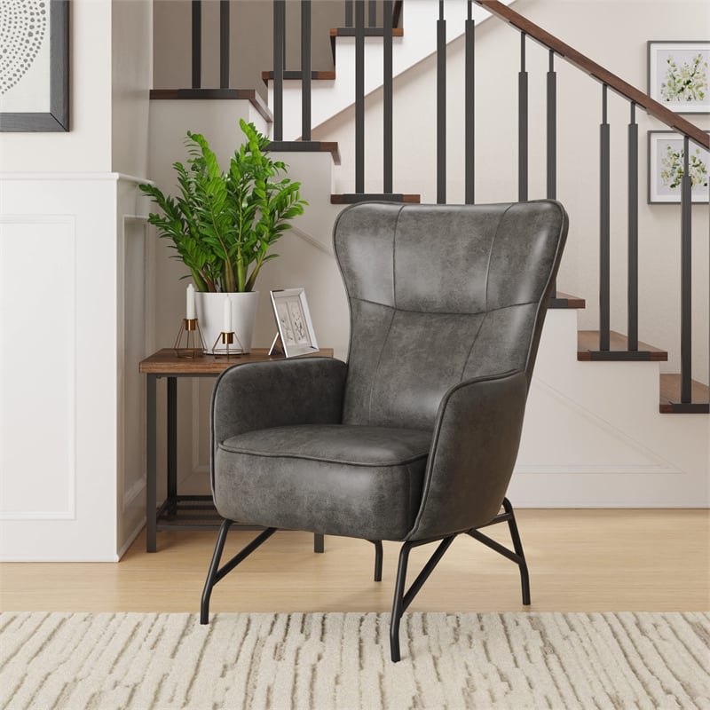 Wallace & Bay Graham Contemporary Accent Chair in Gray
