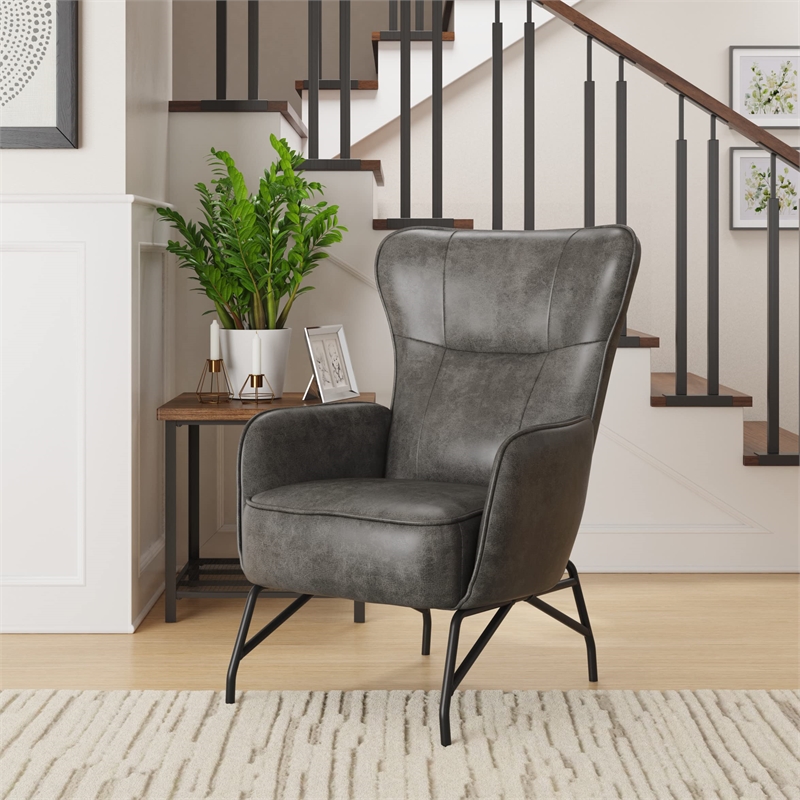 Wallace & Bay Graham Contemporary Accent Chair in Gray