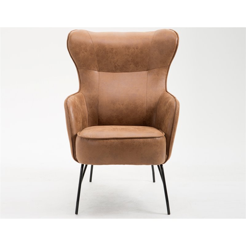 Graham Shining Penny Accent Chair with Faux Leather Upholstery And