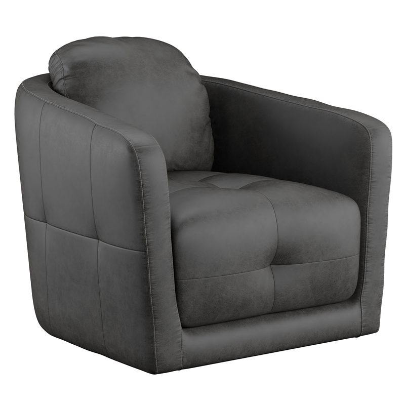 Wallace & Bay Butler Swivel Accent Chair in Gray