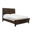 Wallace & Bay Verna Rustic Solid Wood Queen Sleigh Bed in Brown