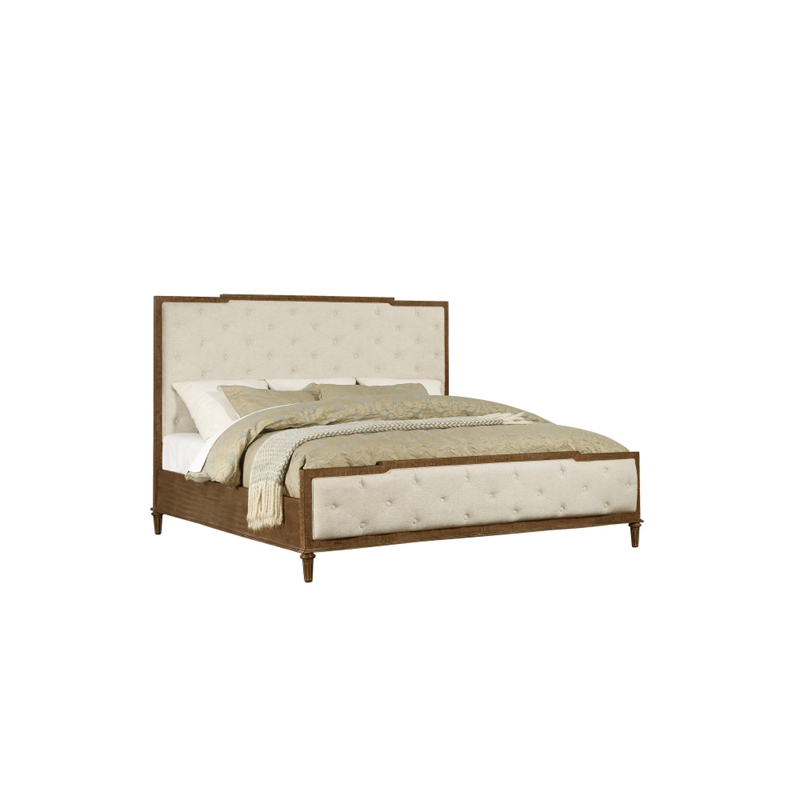 Wallace & Bay Haynes King Bed with Upholstered Headboard in Gray