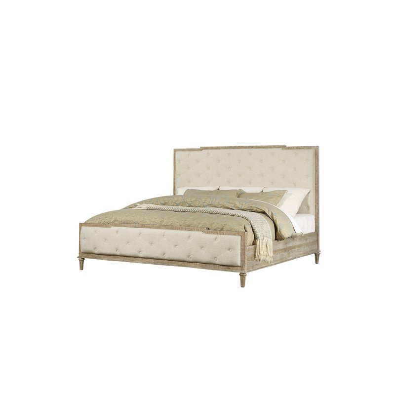 Wallace & Bay Haynes King Bed with Upholstered Headboard in Gray