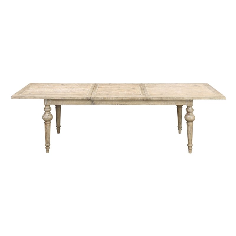 Wallace & Bay Ludin Rectangular Rustic Dining Table with a Butterfly Leaf in Tan