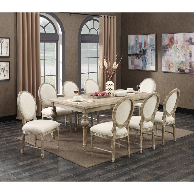 Wallace & Bay Ludin Rectangular Rustic Dining Table with a Butterfly Leaf in Tan
