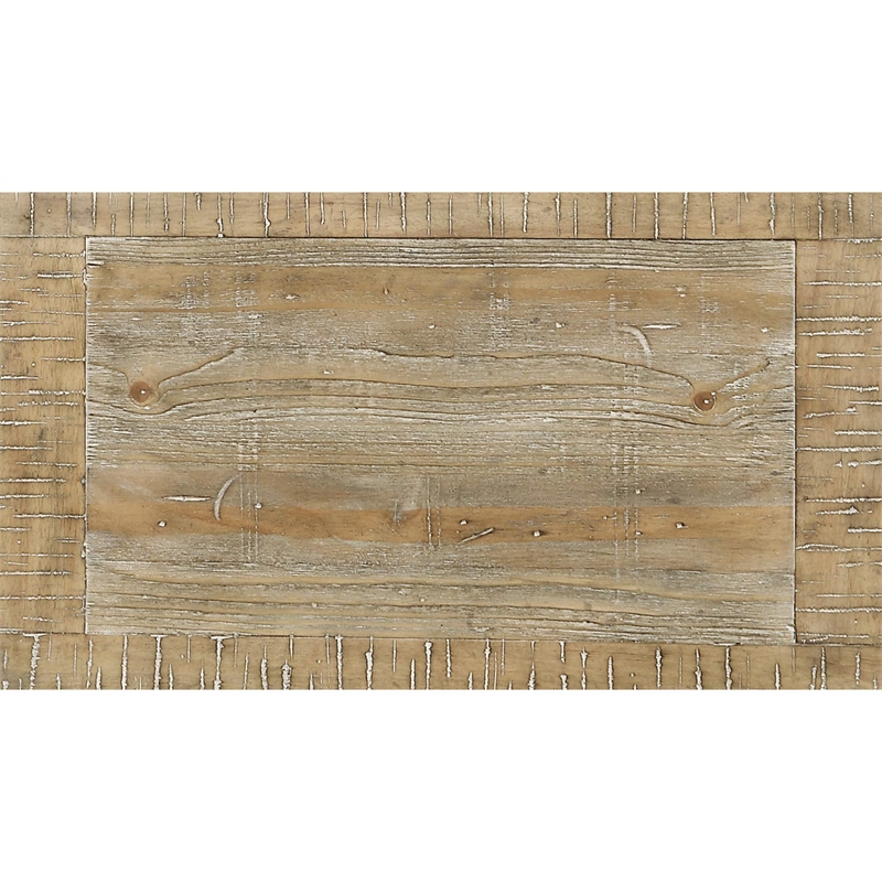 Wallace & Bay Ludin Rectangular Rustic Dining Table with a Butterfly Leaf in Tan