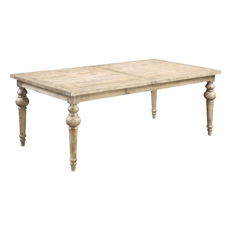 Wallace & Bay Ludin Rectangular Rustic Dining Table with a Butterfly Leaf in Tan