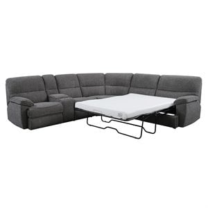 wallace & bay boyer sleeper sectional with power recliners in pewter