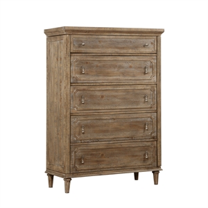wallace & bay haynes sandstone buff pinewood 5-drawer chest with jewelry storage
