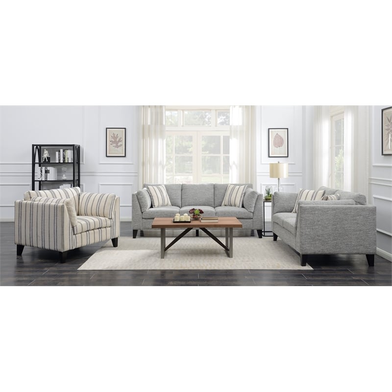 Wallace & Bay Doyle Contemporary Loveseat in Gray