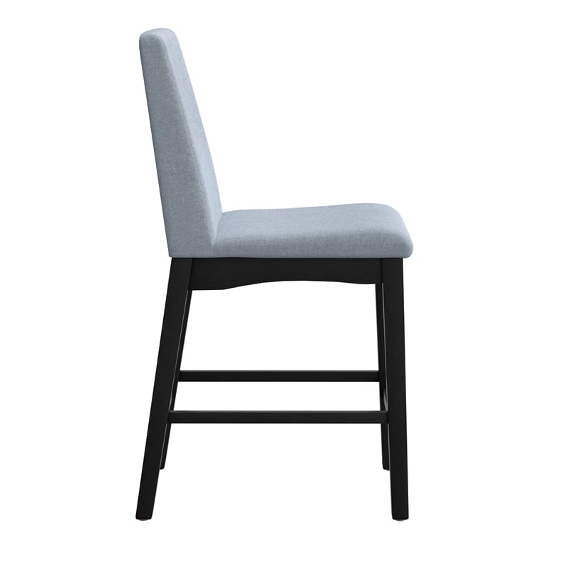Black and Gray Upholstered 5-Piece Gathering Height Dining Set