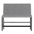 Gray Upholstered Bench with Nailhead Trim