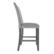 Gray Upholstered Bench with Nailhead Trim