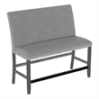 Gray Upholstered Bench with Nailhead Trim