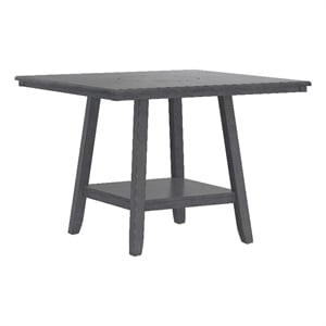 Gray Transitional Gathering Height Table with a Lazy Susan