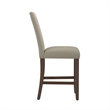 Brown Upholstered Transitional Counter Height Barstools (Set of 2)