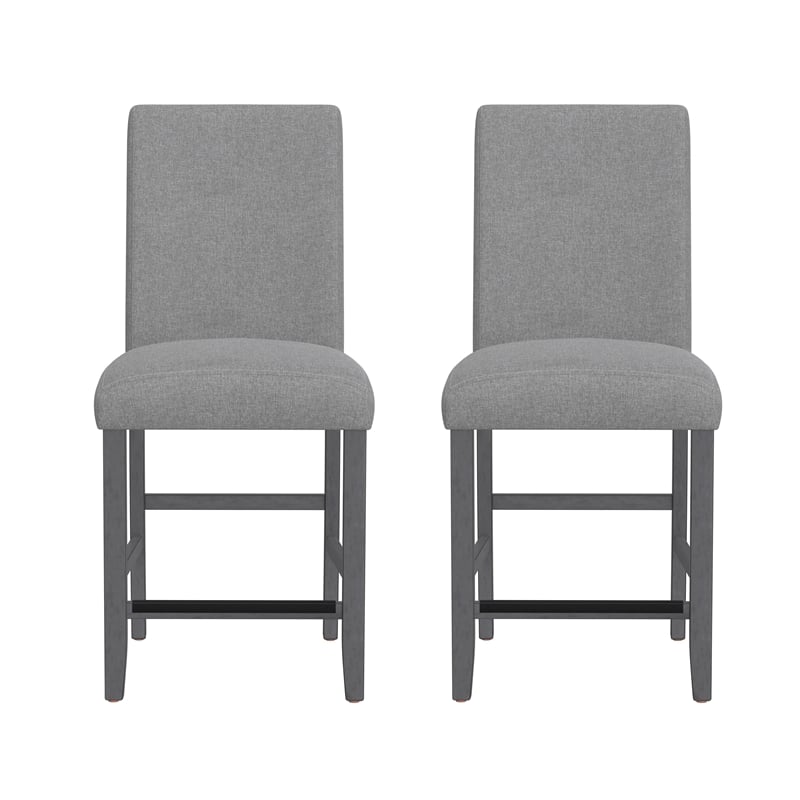 Gray Upholstered Barstools (Set of 2)
