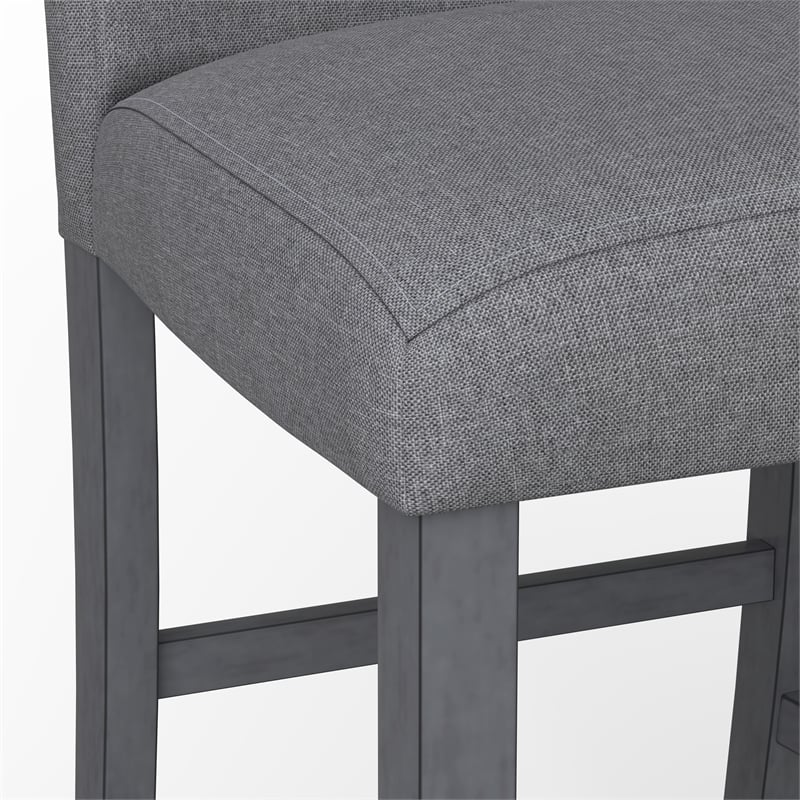 Gray Upholstered Barstools (Set of 2)