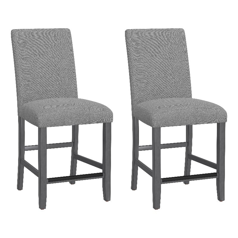 Gray Upholstered Barstools (Set of 2)