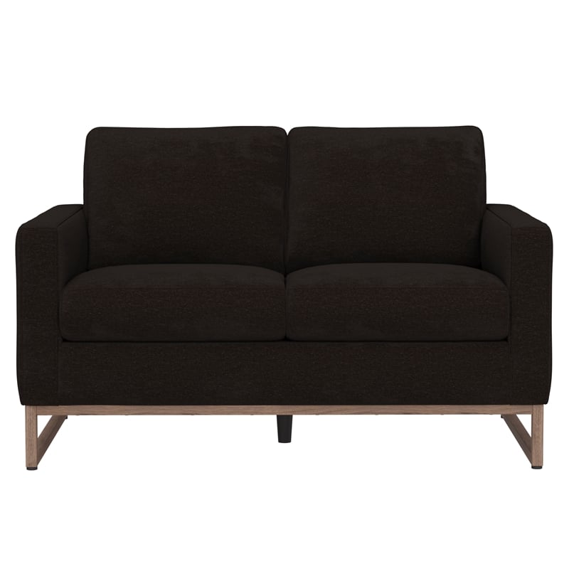 Wallace & Bay Chenille Loveseat in Brown