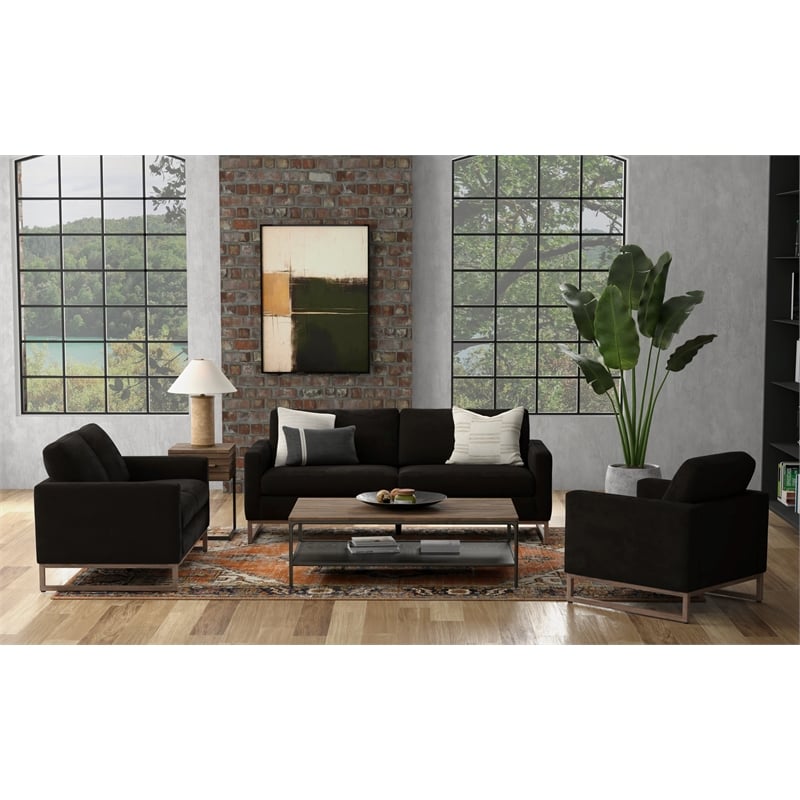 Wallace & Bay Chenille Loveseat in Brown