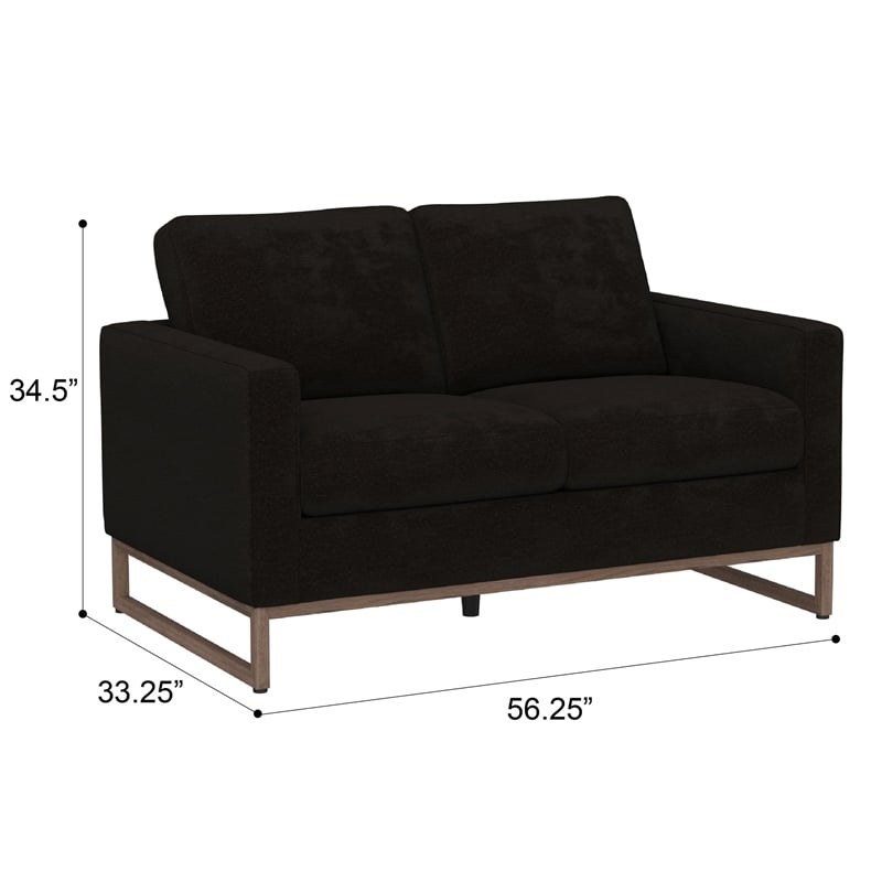 Wallace & Bay Chenille Loveseat in Brown