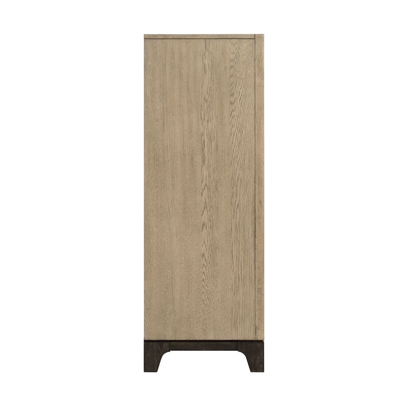Wallace & Bay Brown Mid-Century Modern Oak 6-Drawer Chest