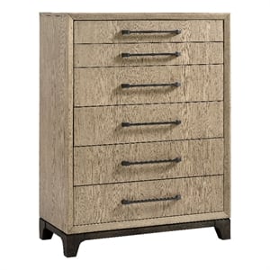 Wallace & Bay Brown Mid-Century Modern Oak 6-Drawer Chest