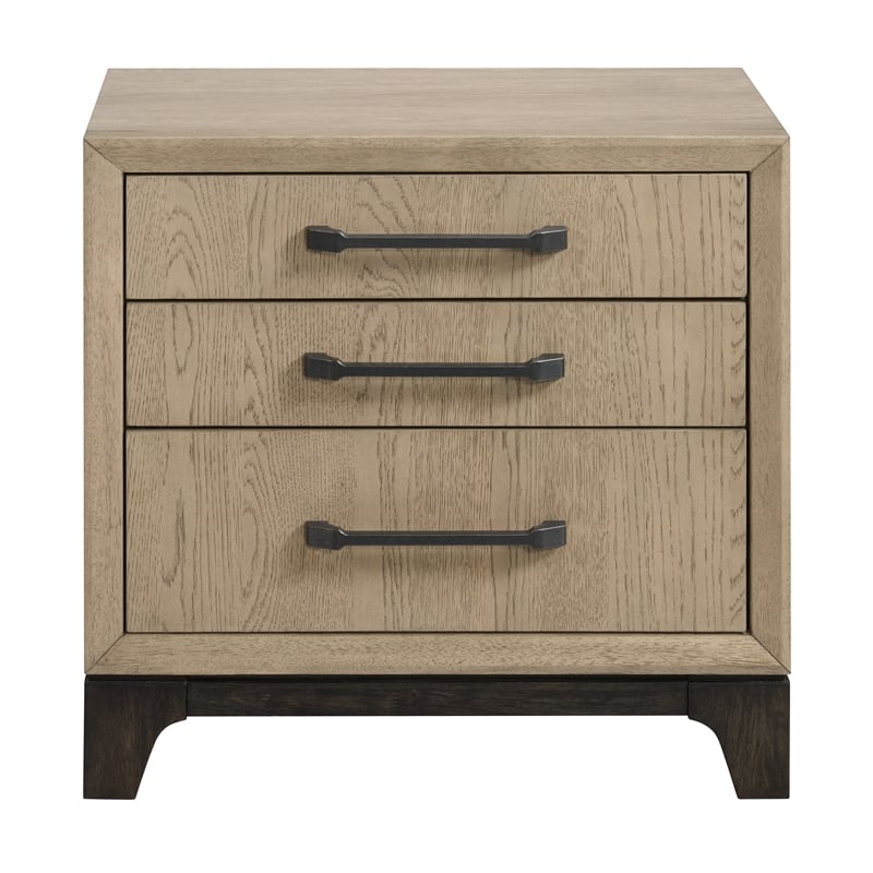 Brown Mid-Century Oak Nightstand