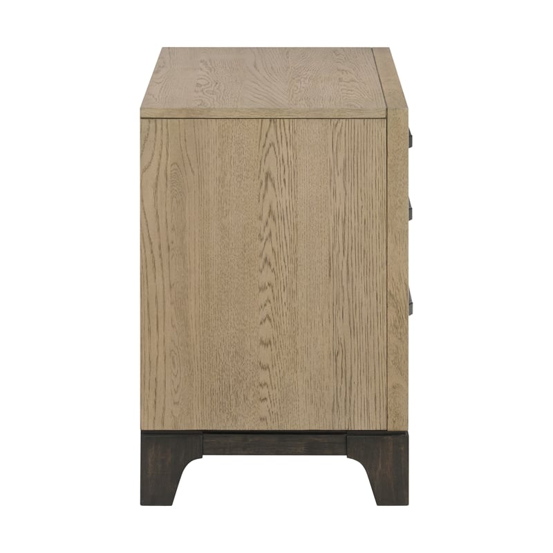 Brown Mid-Century Oak Nightstand