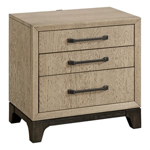 Brown Mid-Century Oak Nightstand