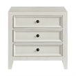 White Contemporary 3-Drawer Nightstand