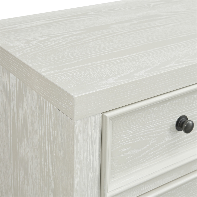 White Contemporary 3-Drawer Nightstand