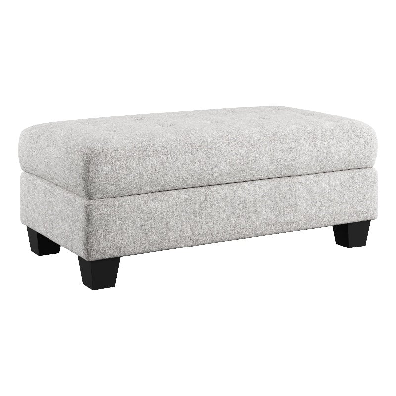 Gray Chenille Storage Ottoman with Hydraulic Hinges