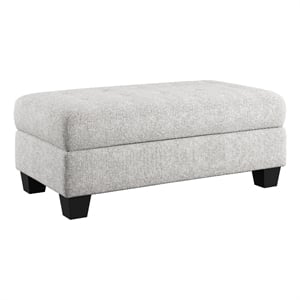 Gray Chenille Storage Ottoman with Hydraulic Hinges