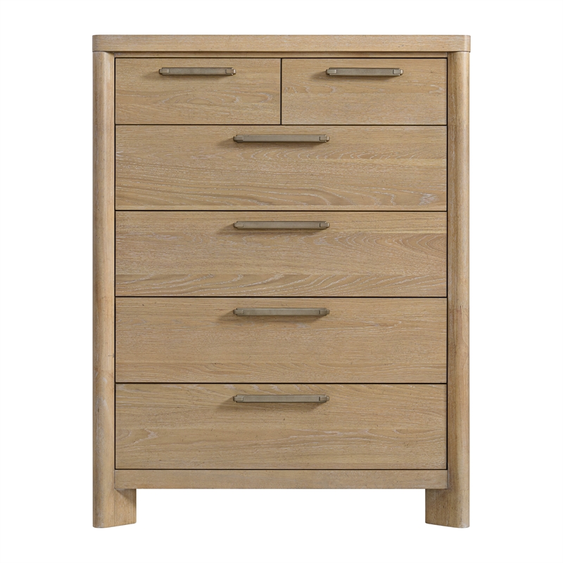 Wallace & Bay Beige Solid Oak 6-Drawer Chest