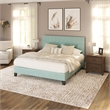 Blue Velvet Tufted Cal King Upholstered Bed