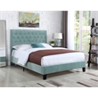 Blue Velvet Tufted Cal King Upholstered Bed