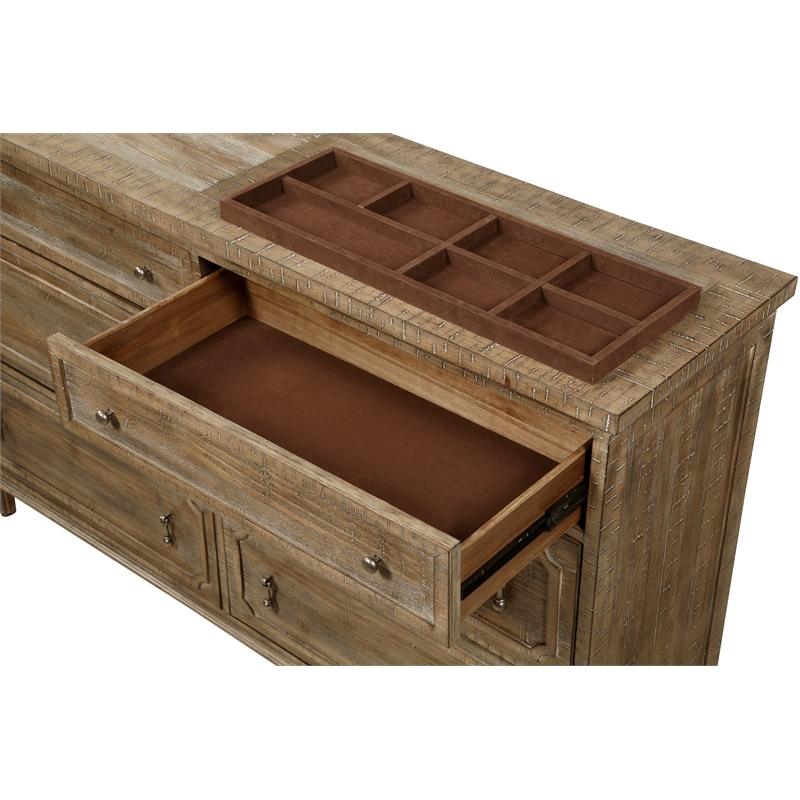Wallace & Bay Brown Rustic 6-Drawer Dresser