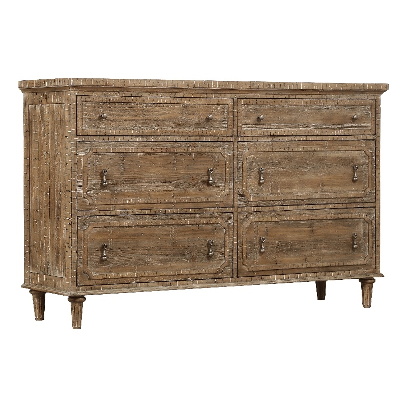 Wallace & Bay Brown Rustic 6-Drawer Dresser